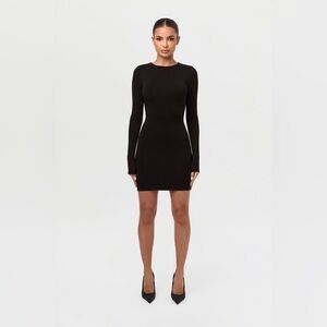 Naked Wardrobe Elegant Black Long Sleeve Dress Size L